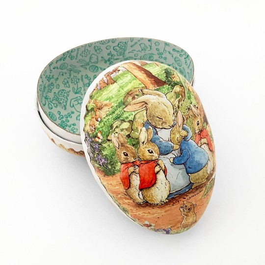 4-1/2" Peter Rabbit Papier Mache Easter Egg Container ~ Germany